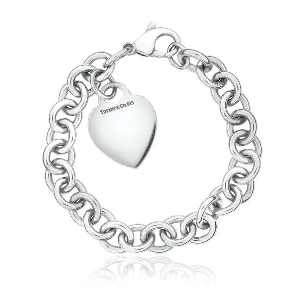 Tiffany silver heart on sale bracelet